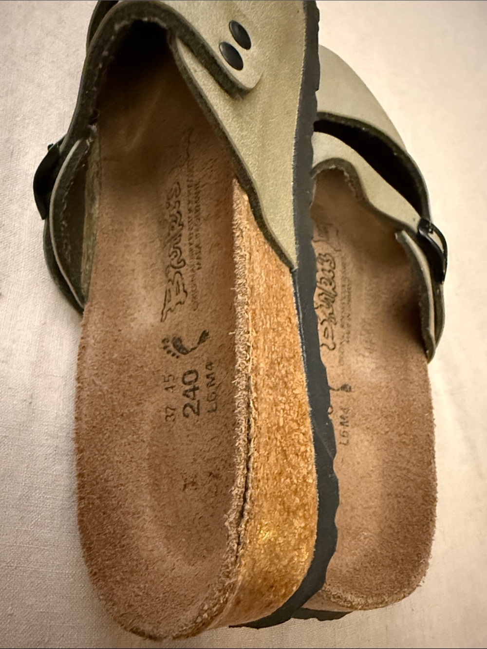 Women’s Clog Mules in Light Olive size 37 N (L6, M4) - Picture 8 of 9